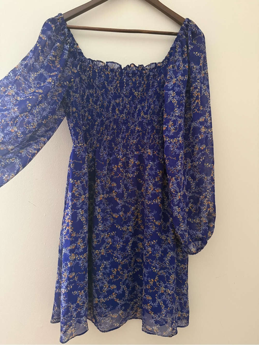 Dark Blue Floral Dress